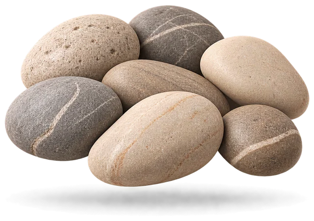 Pebble set, smooth river stones