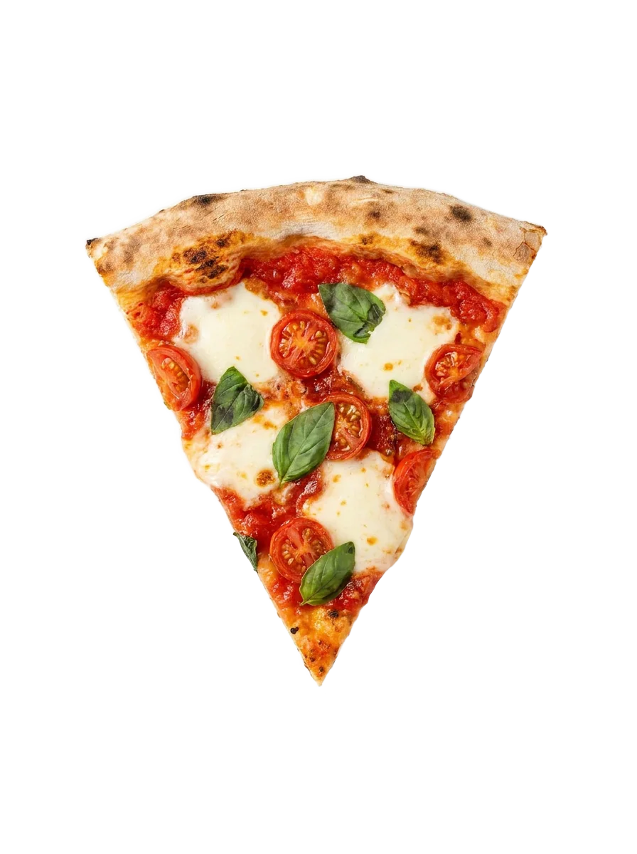 Margherita slice, tomato, mozzarella and basil